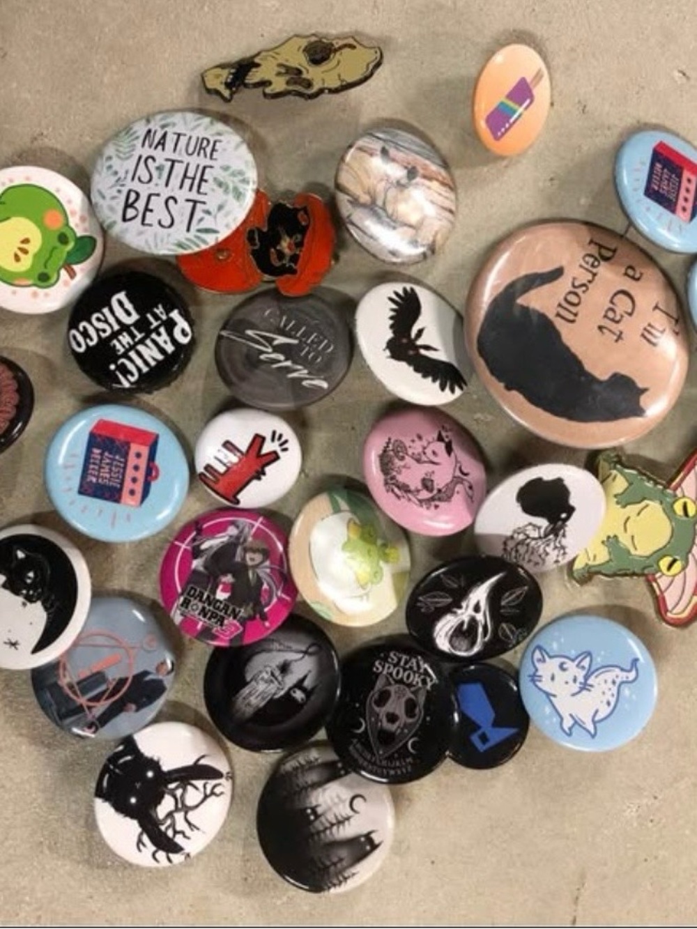 Assorted Enamel Pin Button Lot - Multicolor Cute & Gothic Designs